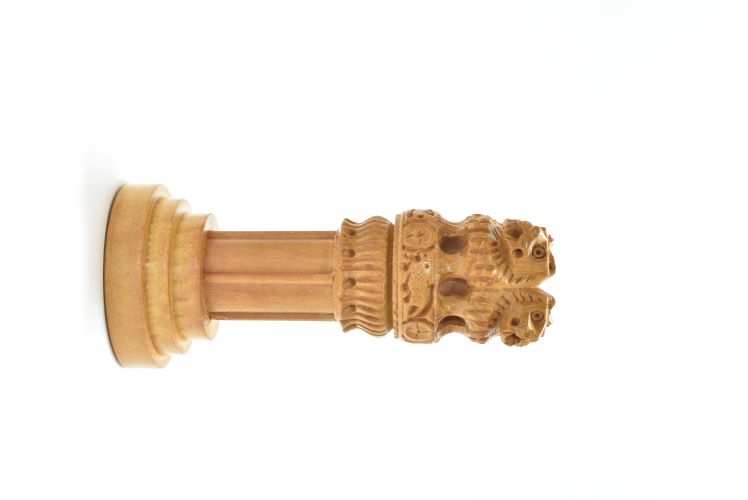 Wooden Ashoka Pillar Carved 3 Inch 2