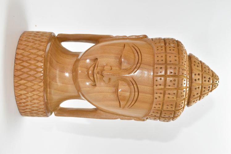 Wooden Budha Carved 6 Inch 1