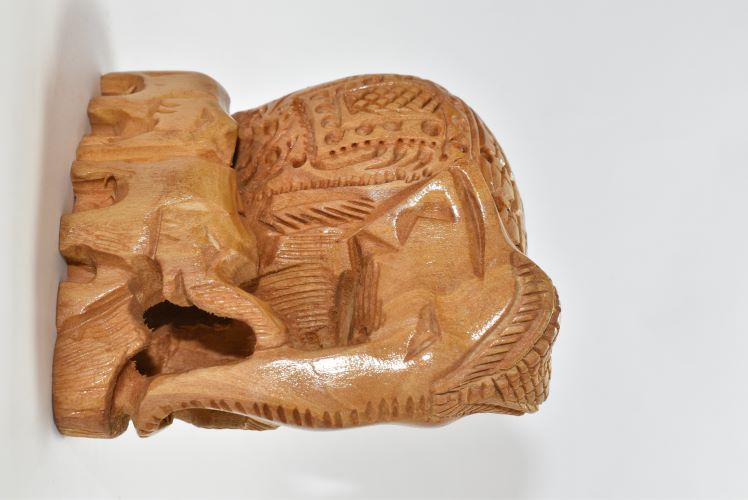 Wooden Elephant Carved  Family 3 Inch 1