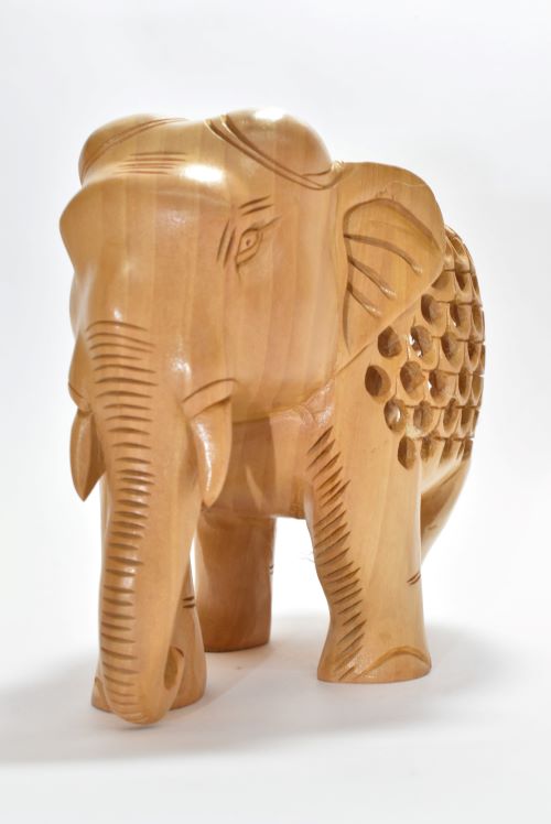 Wooden Elephant Carved Jali 4 Inch 2