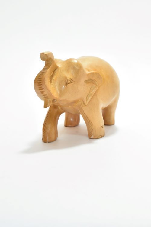 Wooden Elephant Carved Plain 2 Inch 1