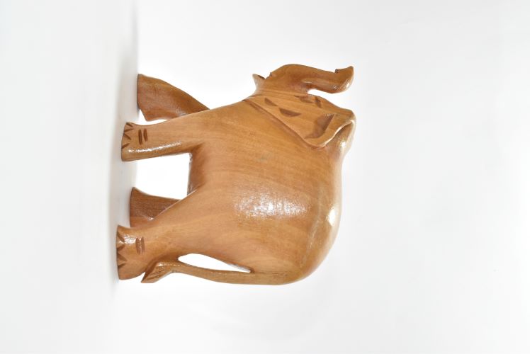 Wooden Elephant Carved Plain 3 Inch 1