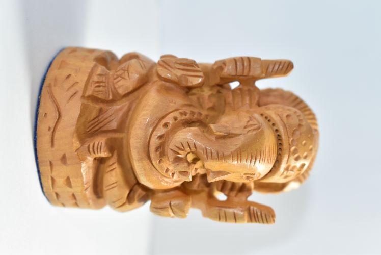 Wooden Ganesha Carved 2 Inch 2