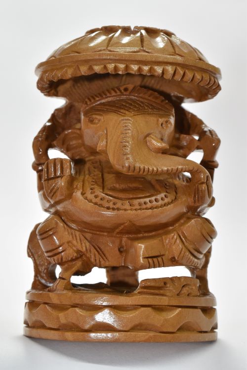 Wooden Ganesha Carved 3 Inch 2