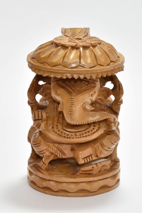 Wooden Ganesha Carved 3 Inch 4