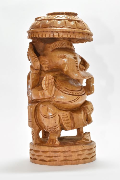 Wooden Ganesha Carved 5 Inch 2