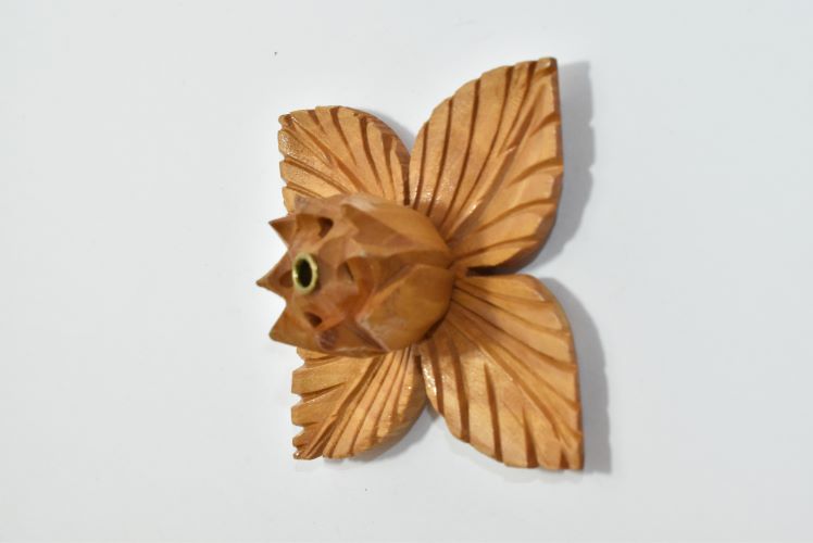 Wooden Incense Stand Carved Flower 3