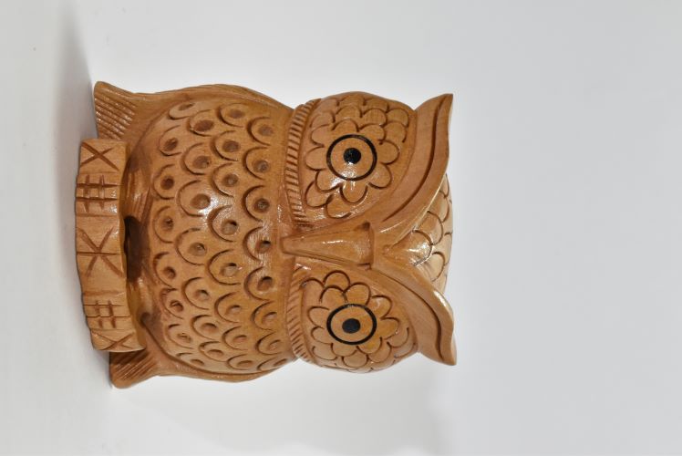 Wooden Owl Carved 2-5 Inch Wsb003 3