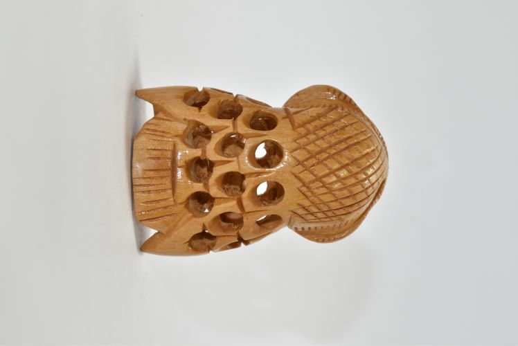 Wooden Owl Carved Jali 2-5 Inch Wsb020 2