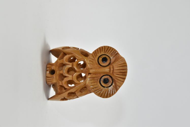 Wooden Owl Carved Jali 3-5 Inch Wsb030 3