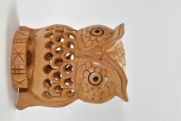 Wooden Owl Carved Jali 2-5 Inch Wsb008 1