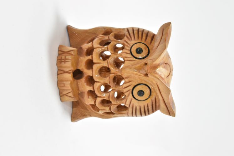 Wooden Owl Carved Jali 2 Inch Wsb007 1