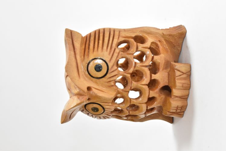 Wooden Owl Carved Jali 2 Inch Wsb007 2
