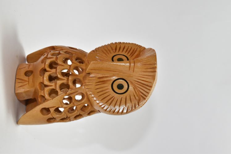 Wooden Owl Carved Jali 3 Inch Wsb022 2