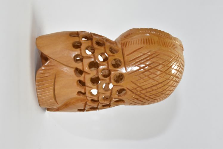 Wooden Owl Carved Jali 3 Inch Wsb033 3