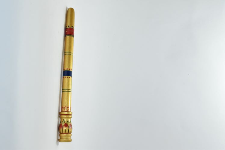 Wooden Pen Carved Painted 1