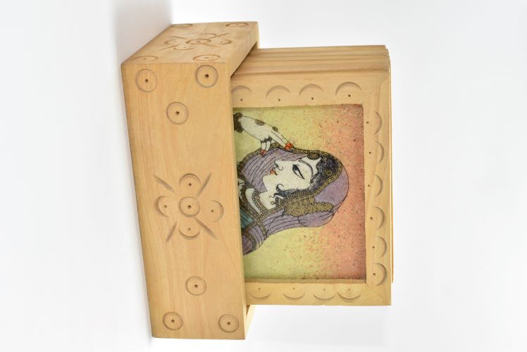 Wooden Tea Coaster Set Of 6 Square Banno 2